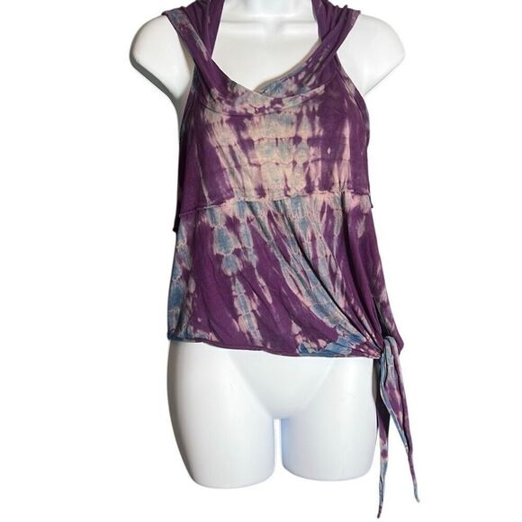 Boho Tie-Dye Hooded Festival Top S/M - Picture 1 of 8